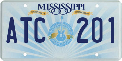MS license plate ATC201