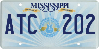 MS license plate ATC202