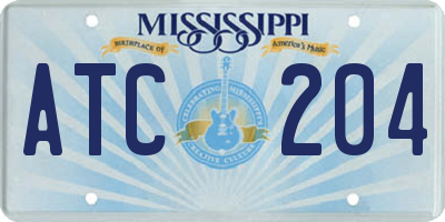 MS license plate ATC204