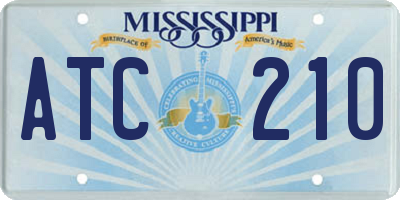 MS license plate ATC210