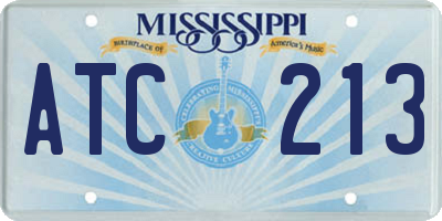 MS license plate ATC213