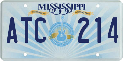 MS license plate ATC214