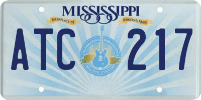 MS license plate ATC217