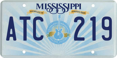 MS license plate ATC219