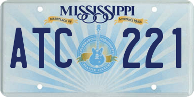 MS license plate ATC221