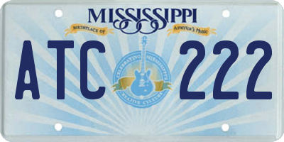 MS license plate ATC222