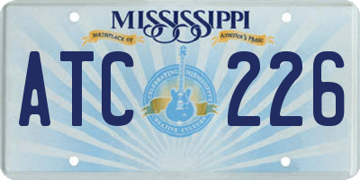 MS license plate ATC226