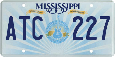 MS license plate ATC227