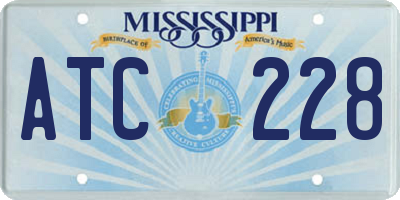 MS license plate ATC228