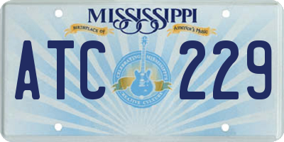 MS license plate ATC229