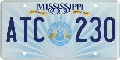 MS license plate ATC230
