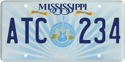 MS license plate ATC234