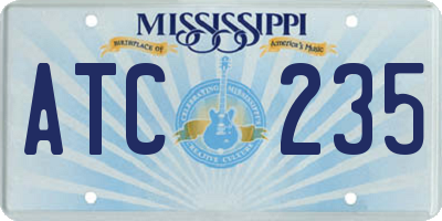MS license plate ATC235