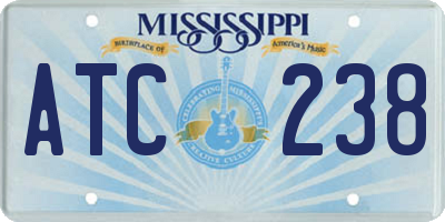 MS license plate ATC238