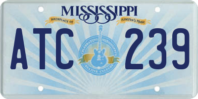 MS license plate ATC239