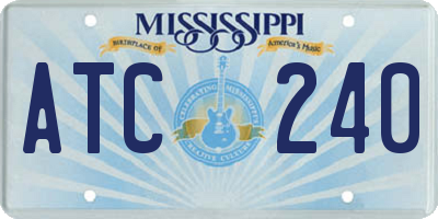 MS license plate ATC240