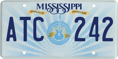 MS license plate ATC242