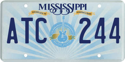 MS license plate ATC244