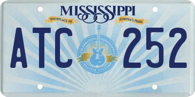 MS license plate ATC252