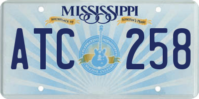MS license plate ATC258