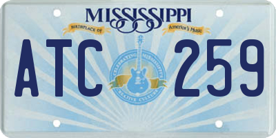 MS license plate ATC259