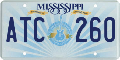 MS license plate ATC260
