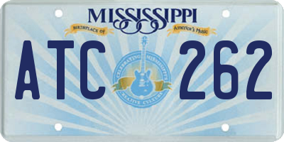 MS license plate ATC262
