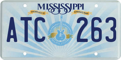 MS license plate ATC263