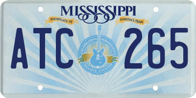 MS license plate ATC265