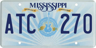 MS license plate ATC270