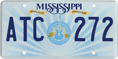 MS license plate ATC272