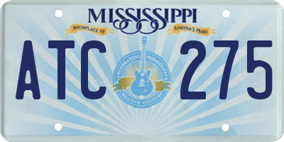 MS license plate ATC275