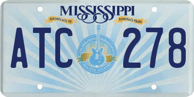 MS license plate ATC278