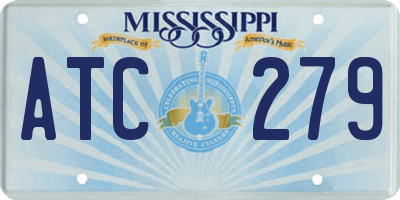 MS license plate ATC279