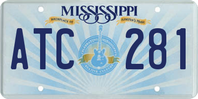 MS license plate ATC281
