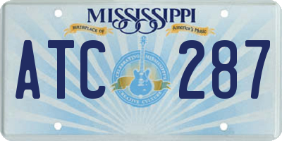 MS license plate ATC287