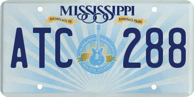 MS license plate ATC288