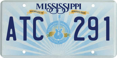 MS license plate ATC291