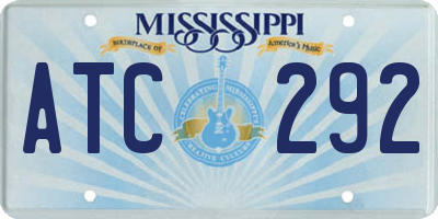 MS license plate ATC292