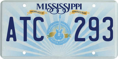 MS license plate ATC293