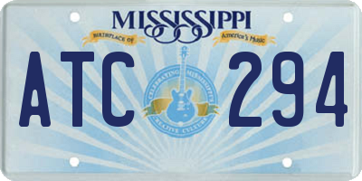 MS license plate ATC294