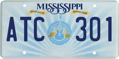 MS license plate ATC301