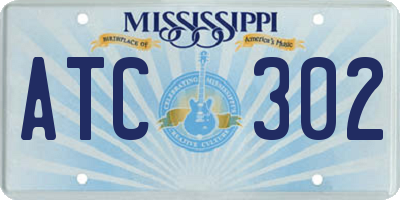 MS license plate ATC302