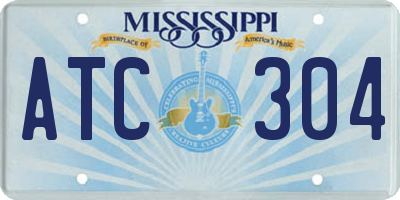 MS license plate ATC304