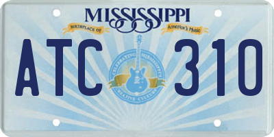 MS license plate ATC310