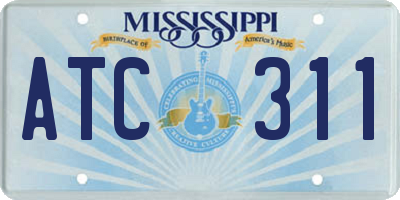 MS license plate ATC311