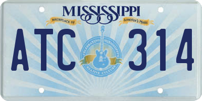MS license plate ATC314