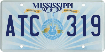 MS license plate ATC319