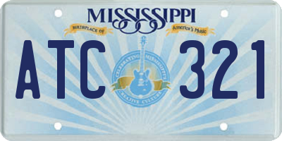 MS license plate ATC321