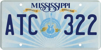 MS license plate ATC322